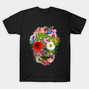 Sage Tribe Skull With sunflowers T-Shirt